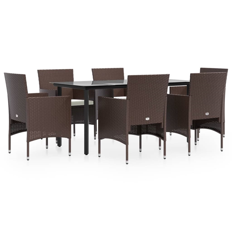 vidaXL Garden Dining Set in Brown and Black