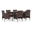 vidaXL Garden Dining Set in Brown and Black