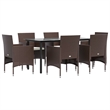 vidaXL Garden Dining Set in Brown and Black