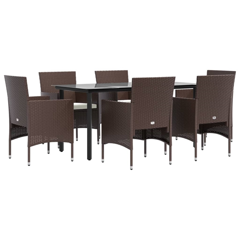 vidaXL Garden Dining Set in Brown and Black