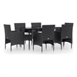 vidaXL Garden Dining Set in Black/Cream White