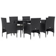vidaXL Garden Dining Set in Black/Cream White