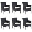 vidaXL Garden Dining Set in Black/Cream White