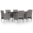 vidaXL Garden Dining Set in Gray and Black