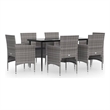 vidaXL Garden Dining Set in Gray and Black