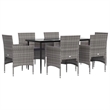 vidaXL Garden Dining Set in Gray and Black