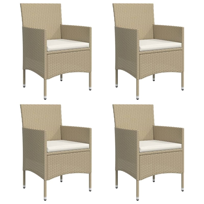 vidaXL Garden Dining Set in Beige and Black