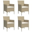 vidaXL Garden Dining Set in Beige and Black