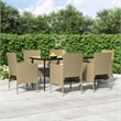 vidaXL Garden Dining Set in Beige and Black