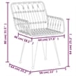 vidaXL Poly Rattan & Tempered Glass Medium Garden Dining Set in Black