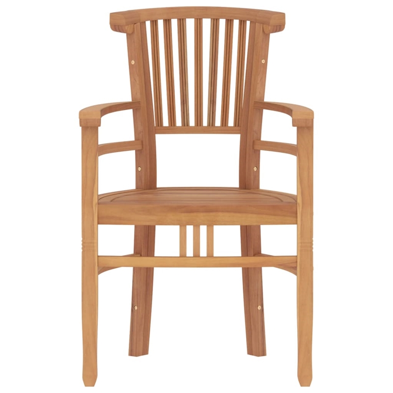 vidaXL Solid Teak Wood Medium Ergonomic Garden Dining Set in Brown