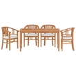 vidaXL Patio Dining Set Teak Wood/Cream White - Set of 4
