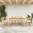 vidaXL Patio Dining Set Teak Wood/Cream White - Set of 4