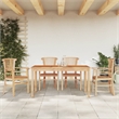 vidaXL Solid Teak Wood 5 Piece Ergonomic Garden Dining Set in Brown