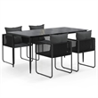 vidaXL Medium PE Rattan Garden Dining Set in Black