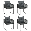 vidaXL Medium PE Rattan Garden Dining Set in Black