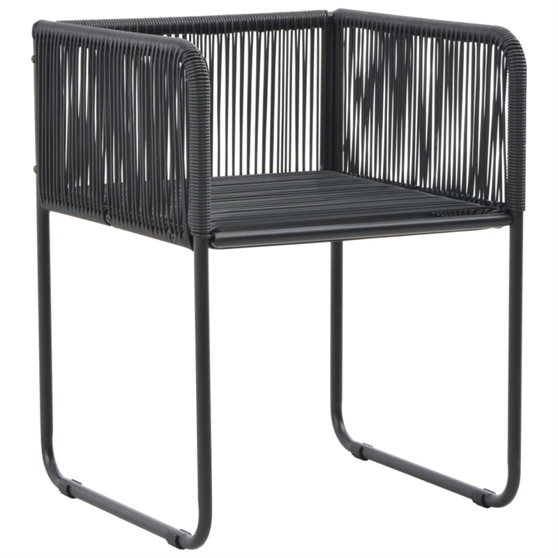 vidaXL Medium PE Rattan Garden Dining Set in Black