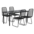 vidaXL PE Rattan 5 Piece Set Garden Dining Set in Black