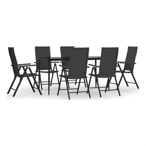 vidaXL PE Rattan Durable Garden Dining Set in Black