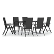 vidaXL PE Rattan Durable Garden Dining Set in Black