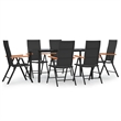 vidaXL Garden Dining Set in Black and Brown
