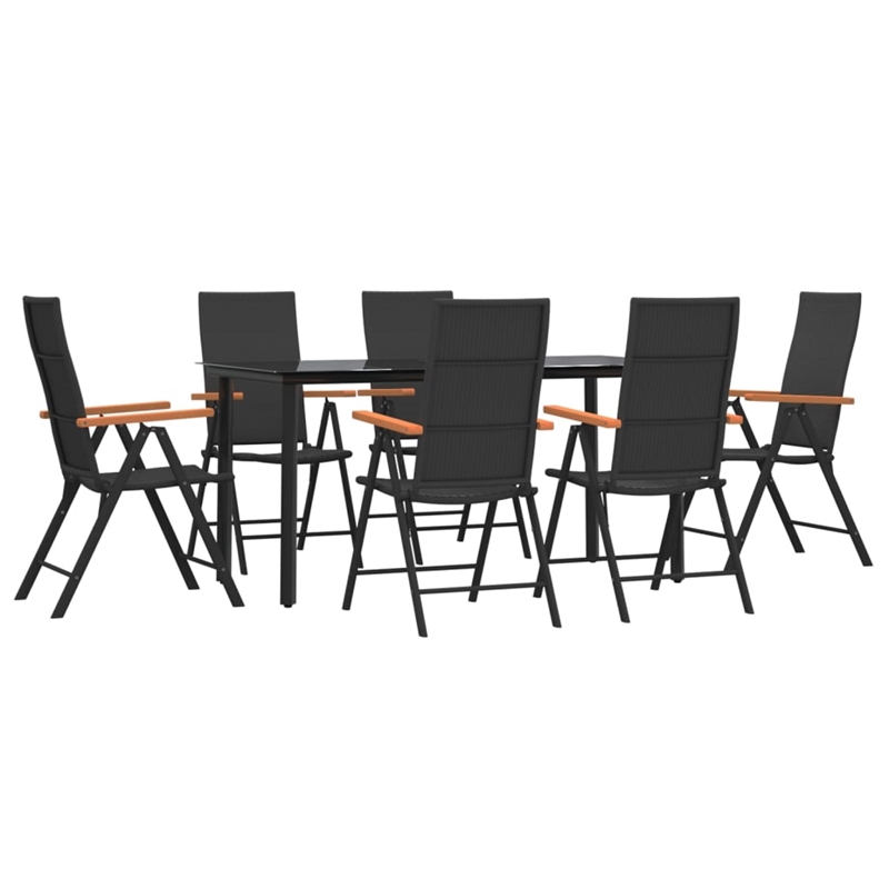 vidaXL Garden Dining Set in Black and Brown