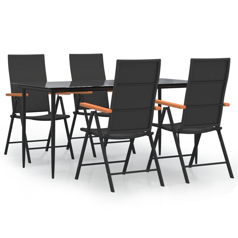 vidaXL Garden Dining Set in Black and Brown