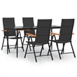 vidaXL Garden Dining Set in Black and Brown