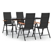 vidaXL Garden Dining Set in Black and Brown