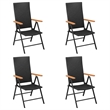 vidaXL Garden Dining Set in Black and Brown