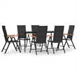 vidaXL Garden Dining Set in Black and Brown