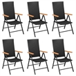 vidaXL Garden Dining Set in Black and Brown