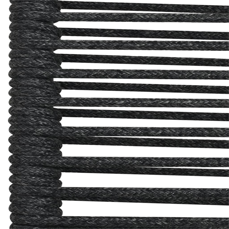 vidaXL Cotton Rope and Powder-Coated Steel Medium Garden Dining Set in Black
