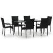 vidaXL PE Rattan Durable Garden Dining Set in Black