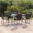 vidaXL PE Rattan Durable Garden Dining Set in Black