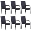 vidaXL PE Rattan Durable Garden Dining Set in Black