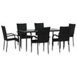 vidaXL PE Rattan Durable Garden Dining Set in Black