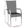 vidaXL PE Rattan Durable Garden Dining Set in Black