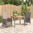 vidaXL PE Rattan Compact Adjustable Armrests Garden Dining Set in Gray