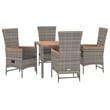 vidaXL Poly Rattan Medium Modular Garden Dining Set in Gray