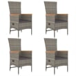 vidaXL Poly Rattan Medium Modular Garden Dining Set in Gray