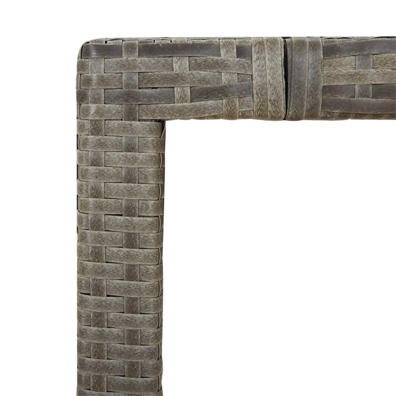 vidaXL PE Rattan 7 Piece Modular Garden Dining Set in Gray