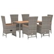 vidaXL Powder-Coated Steel & Acacia Wood Garden Dining Set in Gray