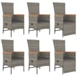 vidaXL Powder-Coated Steel & Acacia Wood Garden Dining Set in Gray