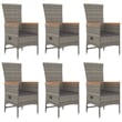 vidaXL 7 PC Garden Dining Set in Gray