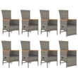 vidaXL 9 Piece Garden Patio Dining Set in Gray