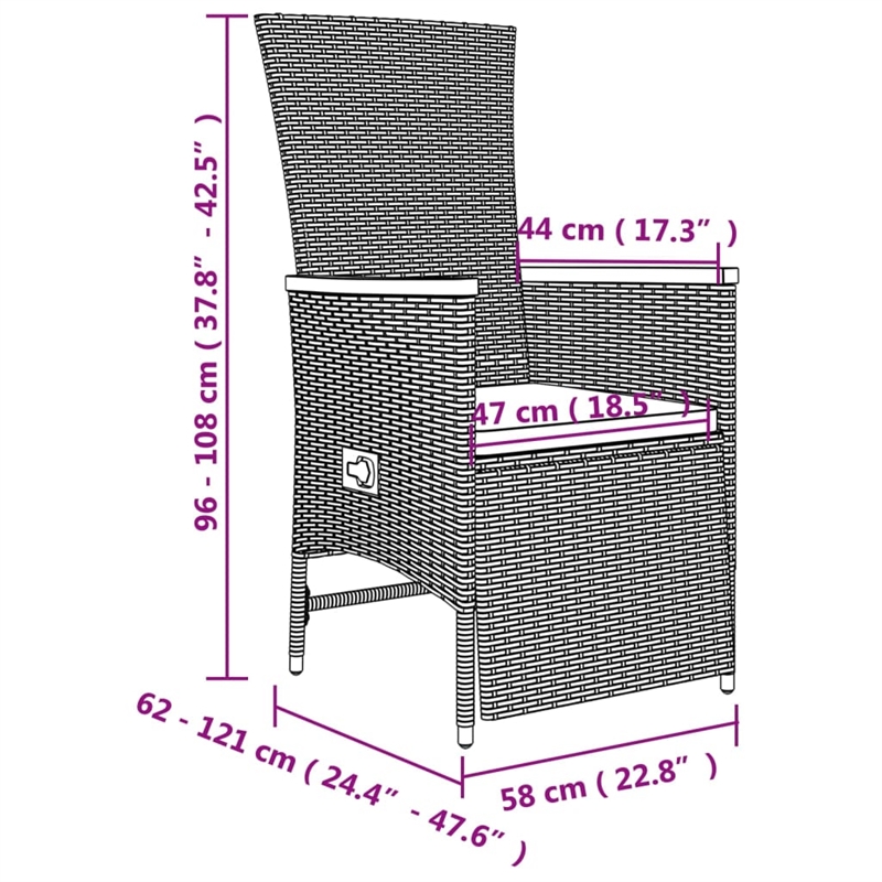 vidaXL 9 Piece Garden Patio Dining Set in Gray