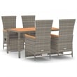 vidaXL Garden Dining Set in Gray