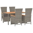 vidaXL Garden Dining Set in Gray