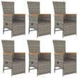 vidaXL PE Rattan Large Adjustable Footrests Garden Dining Set in Gray
